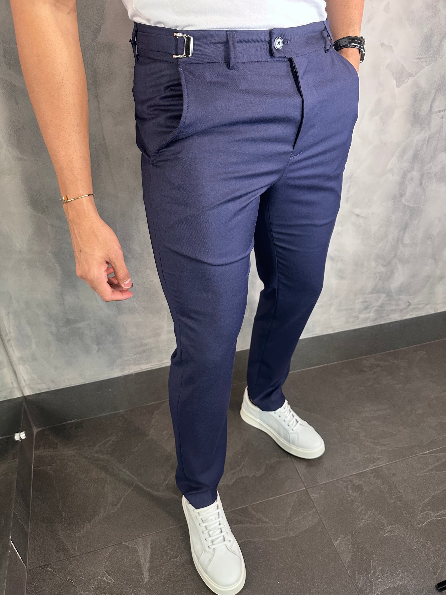Calça Alf Slim Stretch Com Ajuste Fivela Barezy