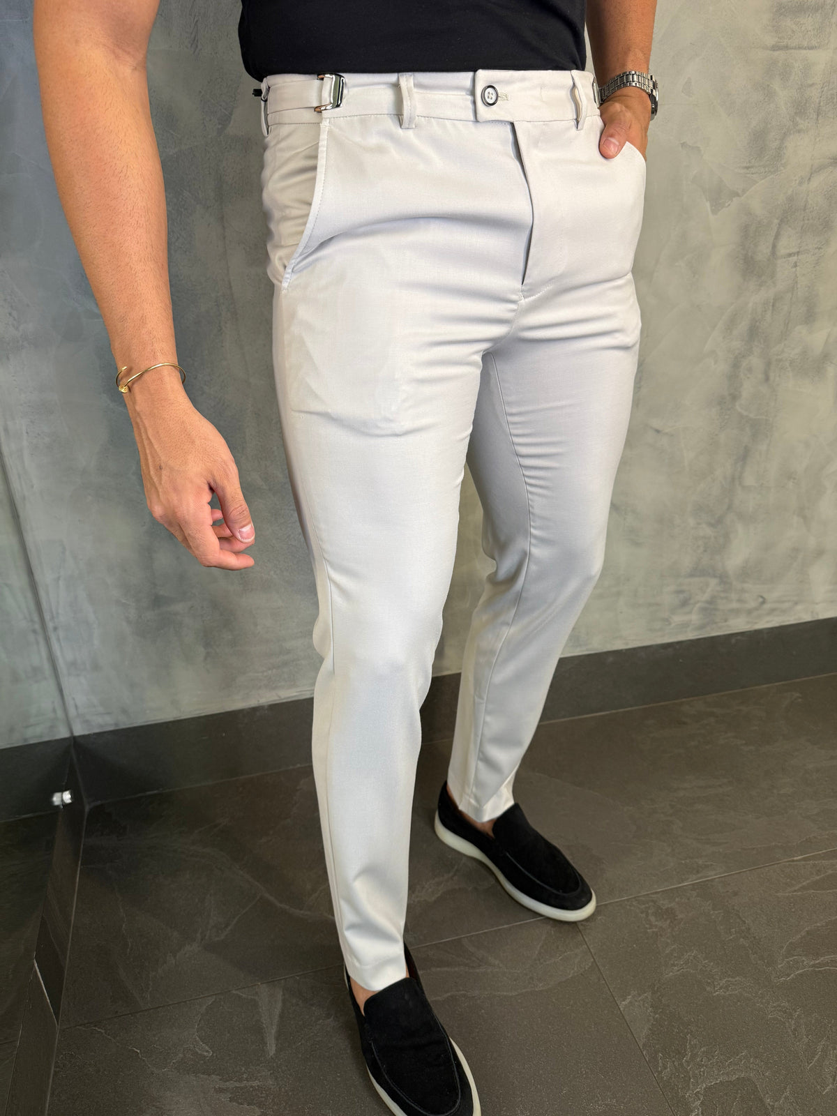 Calça Alf. Artemis Ponto H Cinza Nuvem
