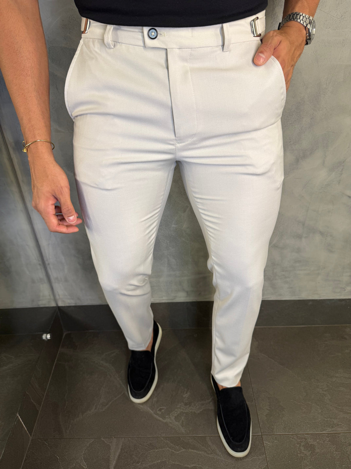 Calça Alf. Artemis Ponto H Cinza Nuvem