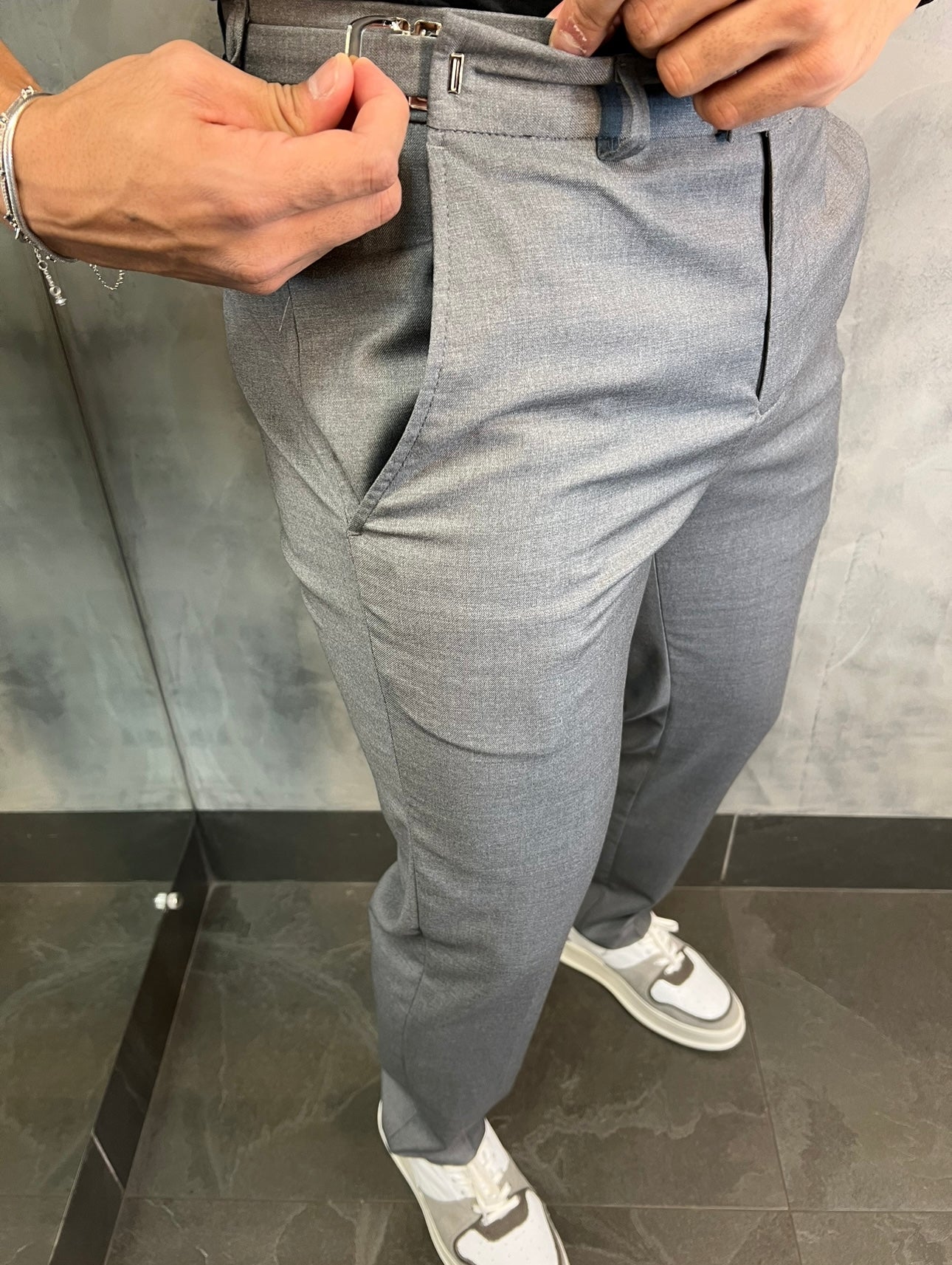 Calça Alf Slim Stretch Com Ajuste Fivela Barezy
