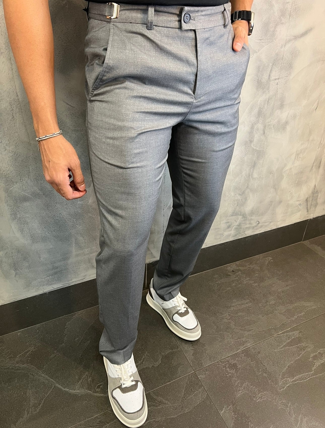 Calça Alf Slim Stretch Com Ajuste Fivela Barezy