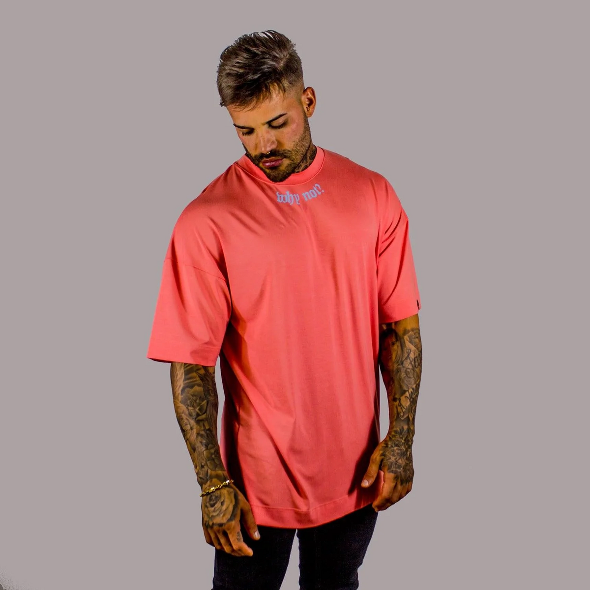 Camiseta Oversized Why Not Peach