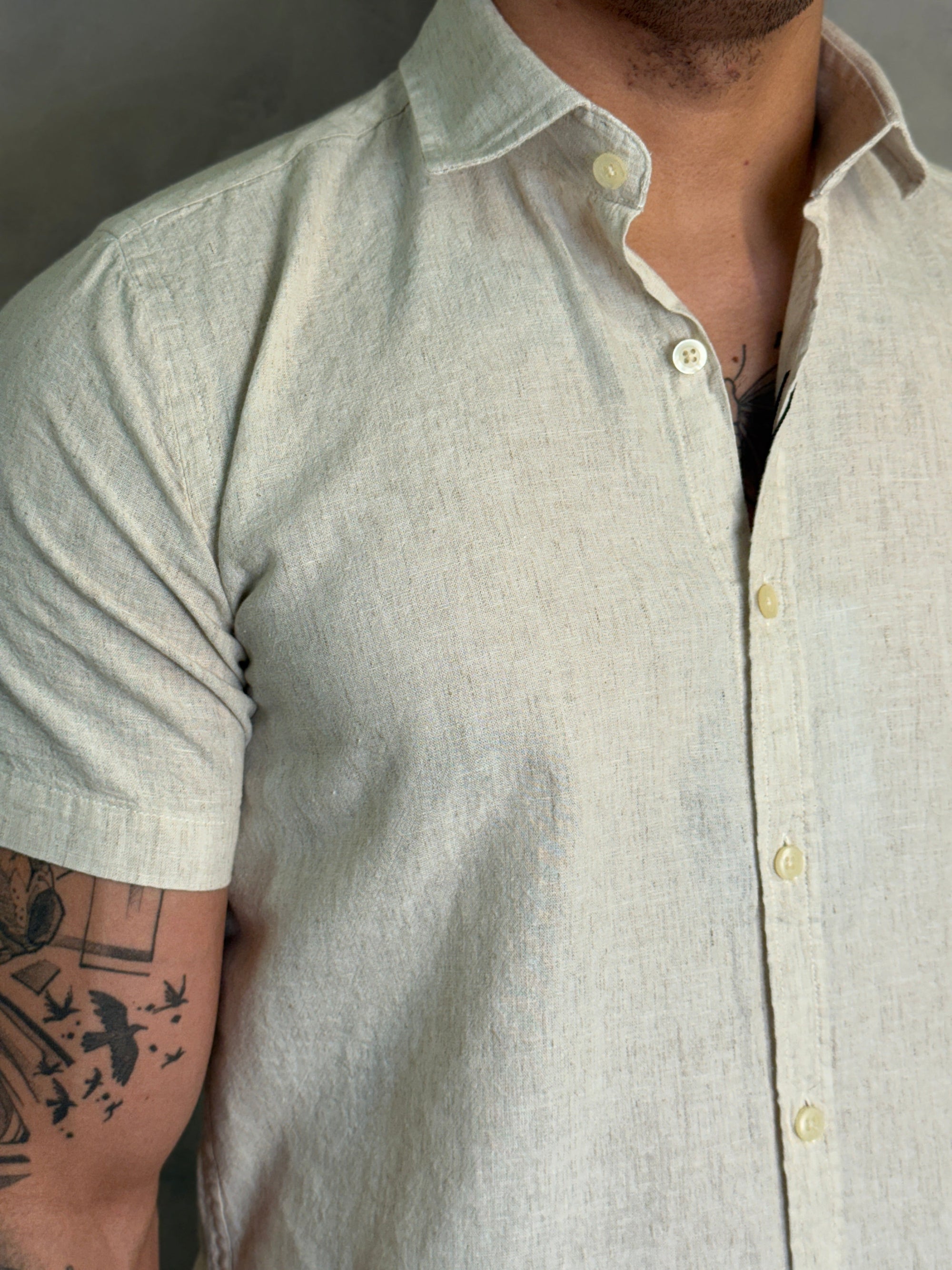 CAMISA M/C MARESIA PONTO H NATURAL