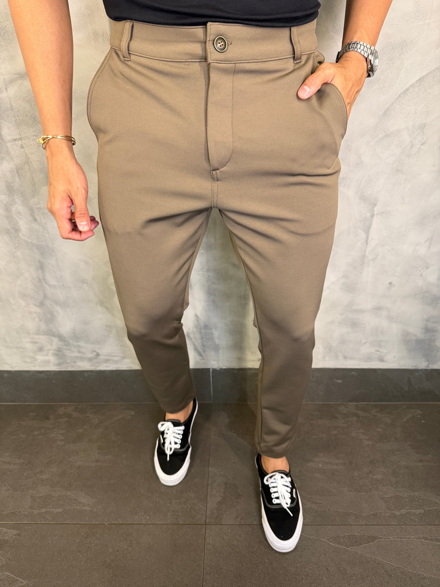 Calça Malha Roma Dlz Marrom Funghi