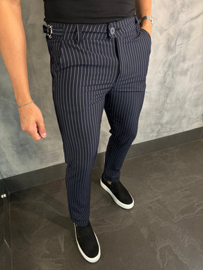 Calça Alf. Listrado Ponto H Marinho