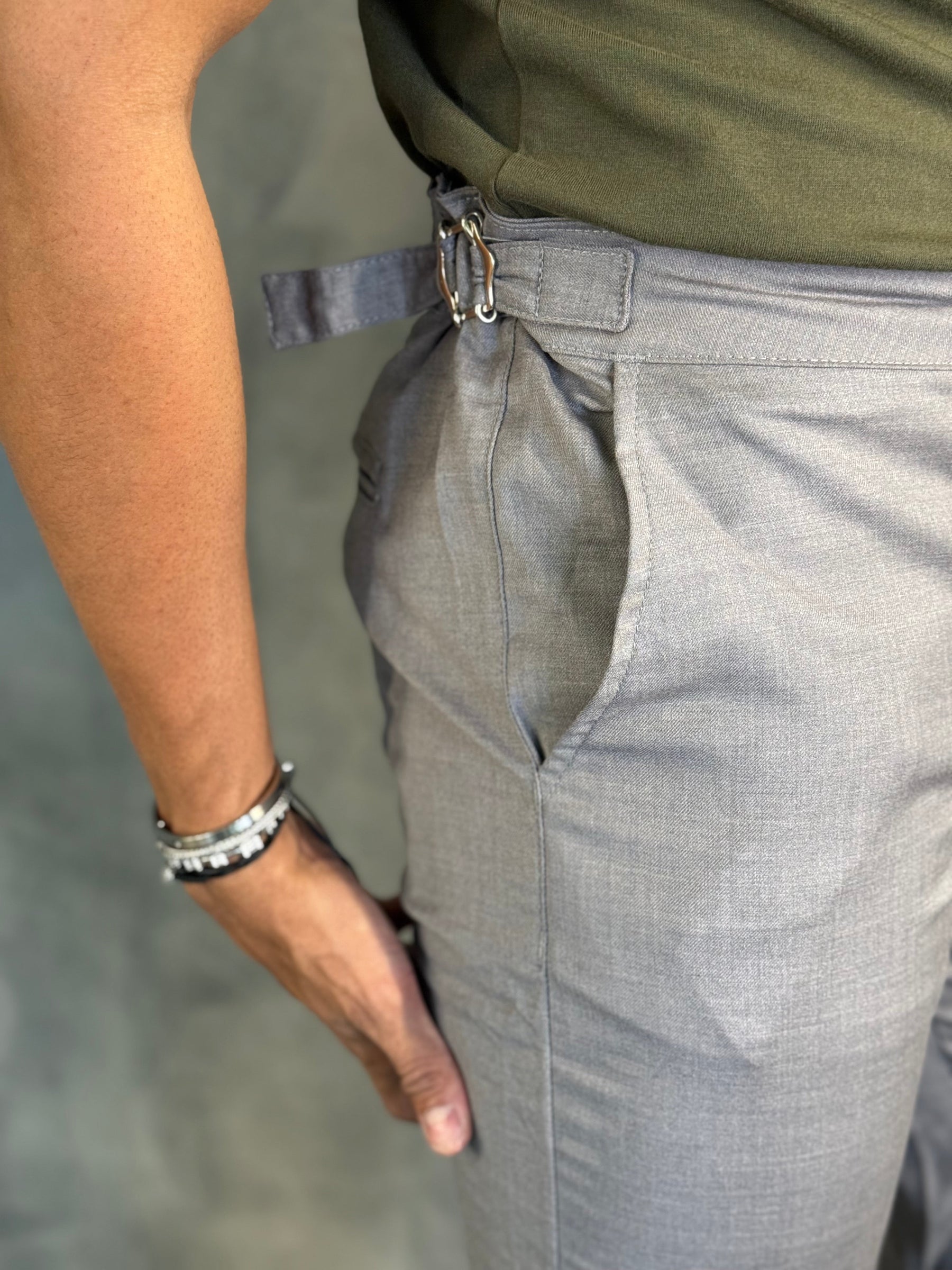 Calça Alf. Veneza Ponto H Cinza Médio