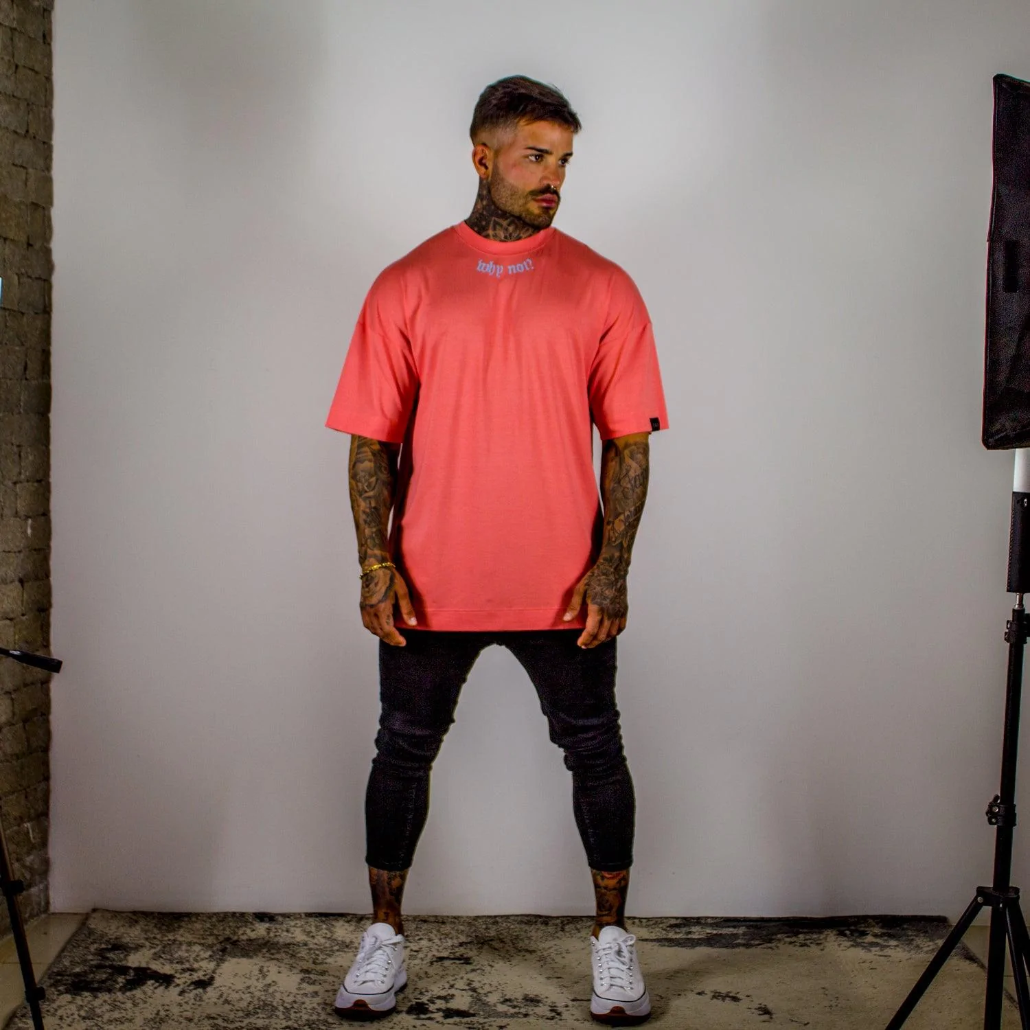 Camiseta Oversized Why Not - Peach