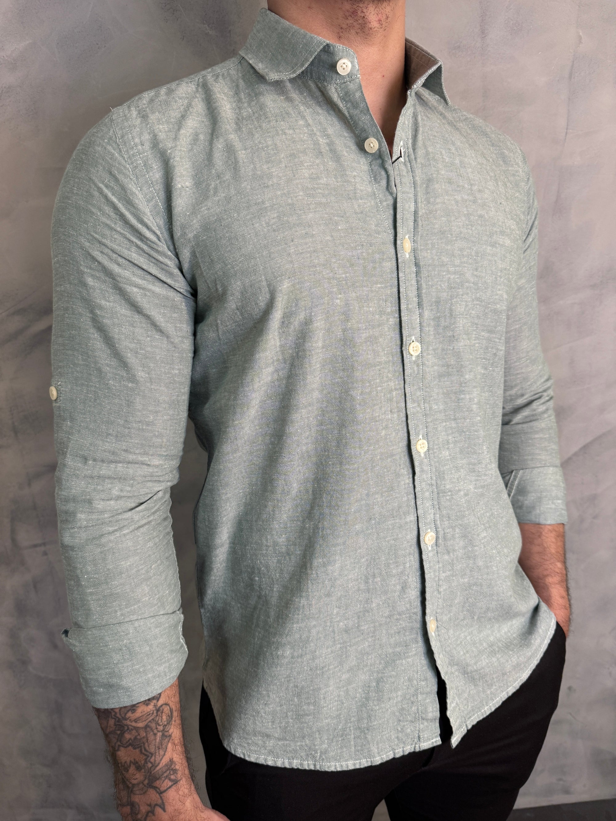 CAMISA M/L MARESIA PONTO H VERDE MENTA