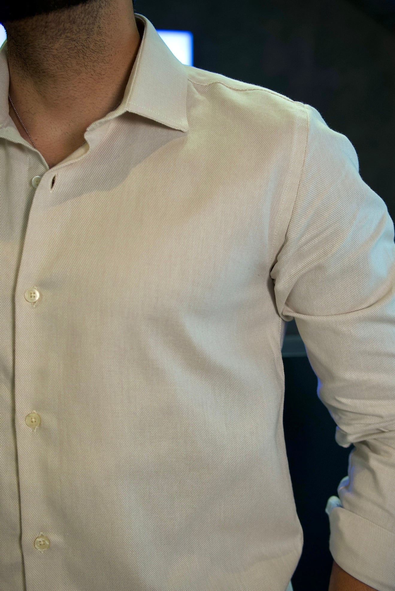 CAMISA M/L JAIPUR PONTO H AREIA