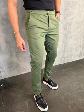 Calça Alf. Mônaco Ajuste Catraca Ponto H Verde Musgo