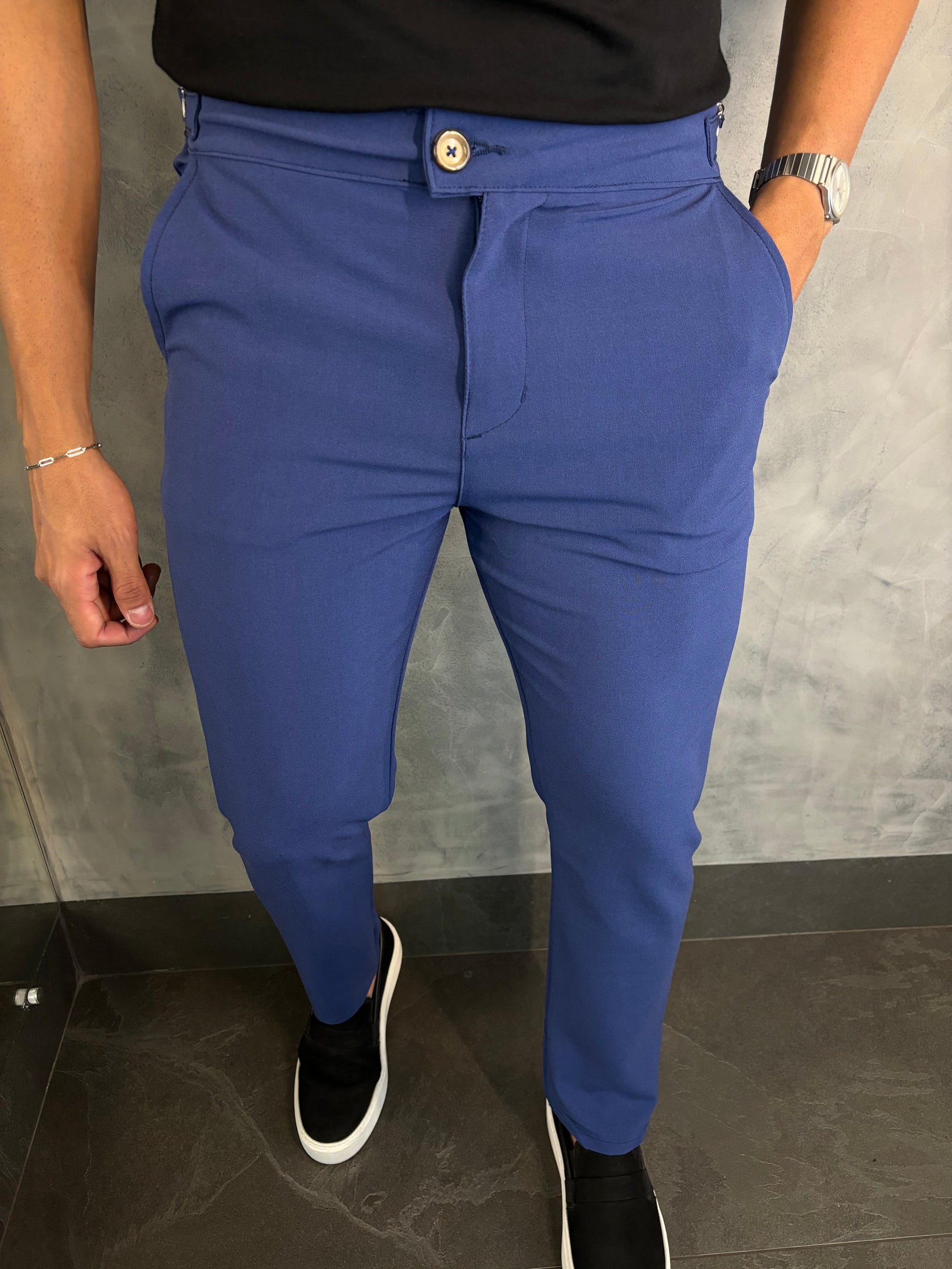 Calça Alf. Roma Ponto H Azul Royal