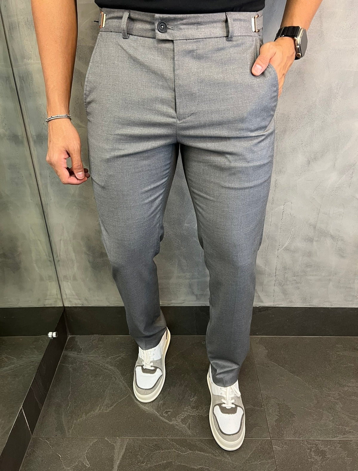 Calça Alf Slim Stretch Com Ajuste Fivela Barezy
