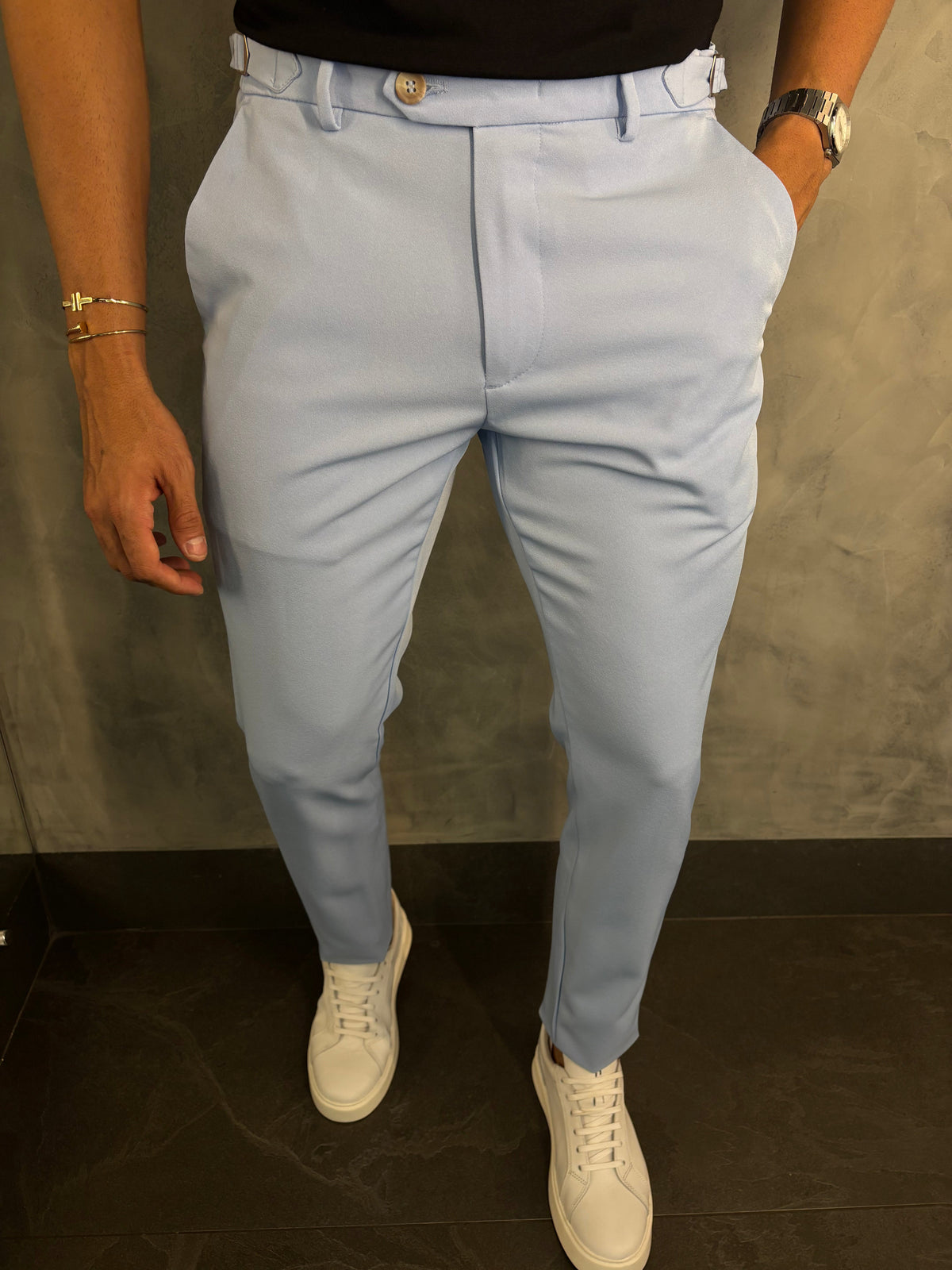 Calça Alf. Verona Ajuste Lateral Ponto H Azul Bb