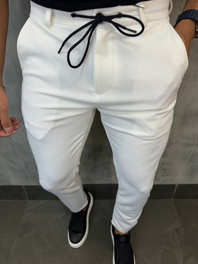 Calça Slim Malha Neoprene Stretch Com Cadarço Barezy