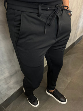 Calça Slim Malha Neoprene Stretch Com Cadarço Barezy