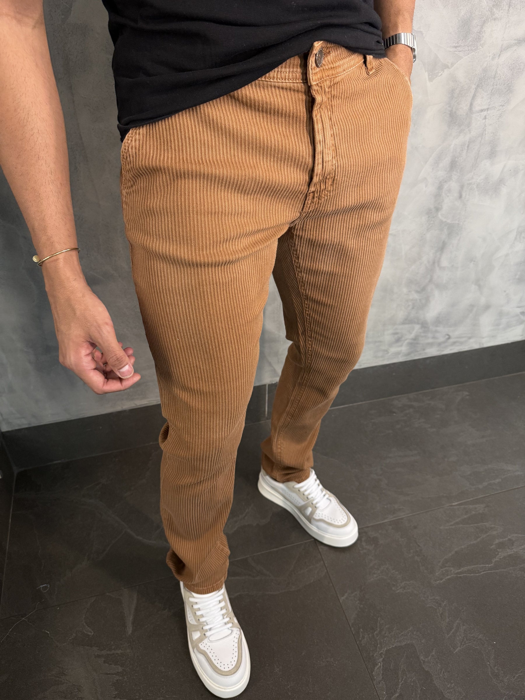 Calça Alfaiataria Cotelê Dlz Ferrugem