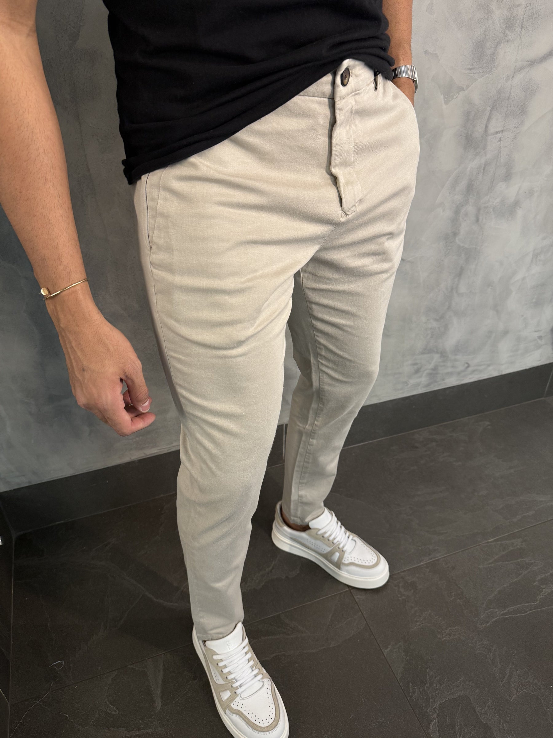 Calça Alf. Sarja Skinny Stretch Bolso Zíper Barezy