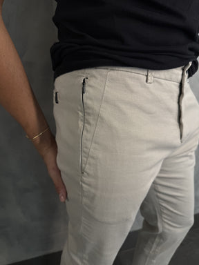 Calça Alf. Sarja Skinny Stretch Bolso Zíper Barezy