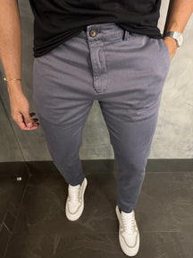 Calça Alf. Sarja Skinny Stretch Bolso Zíper Barezy