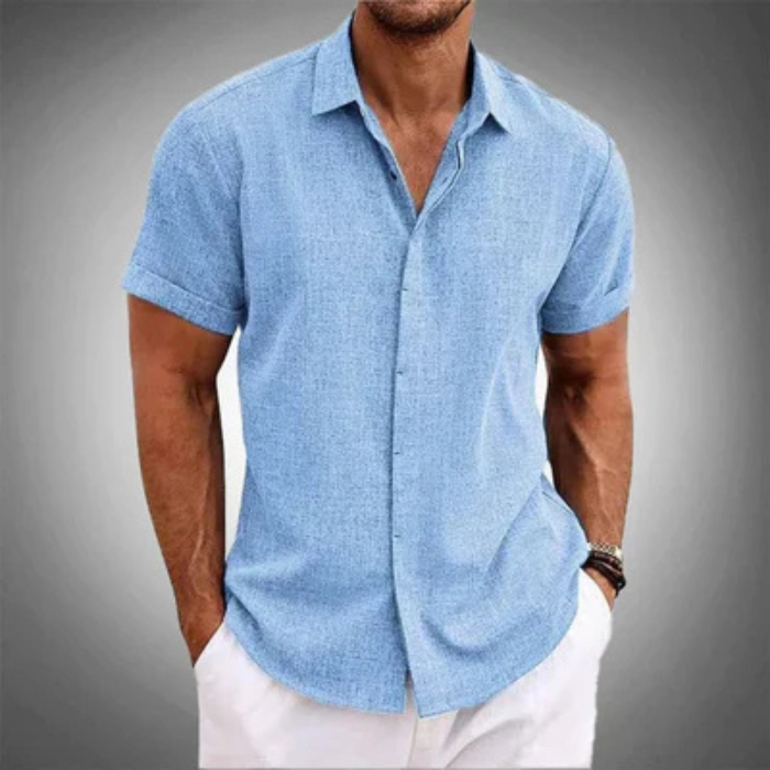 Camisa De Linho Manga Curta Masculina