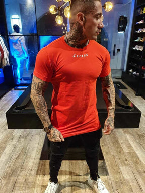 Long Slim Fit Logo Emb Red